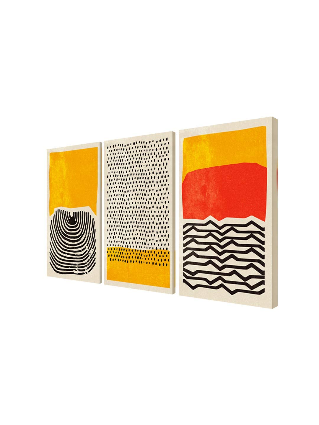 999Store Abstract Yellow Black Orange Wall Art Canvas Painting(Canvas_30X54 Inches) 3Fcanvas217